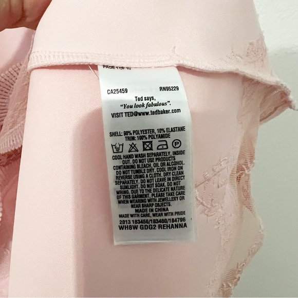 Ted Baker Rehanna Embroidered Cap Sleeve Skater Dress Pink Ted's Size 4 US 10 - Picture 5 of 8